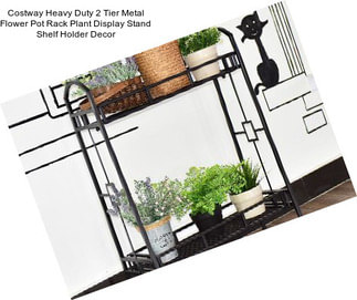 Costway Heavy Duty 2 Tier Metal Flower Pot Rack Plant Display Stand Shelf Holder Decor