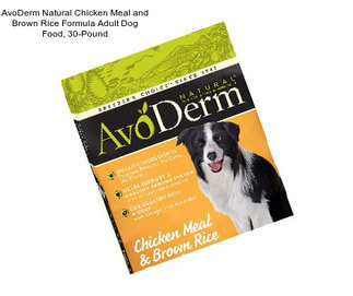 AvoDerm Natural Chicken Meal and Brown Rice Formula Adult Dog Food, 30-Pound