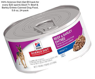 Hill\'s Science Diet (Get $5 back for every $20 spent) Adult 7+ Beef & Barley Entree Canned Dog Food, 5.8 oz, 24-pack