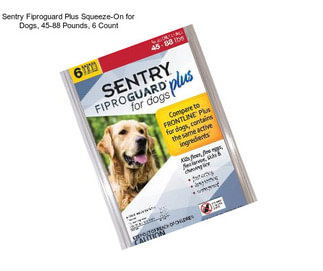 Sentry Fiproguard Plus Squeeze-On for Dogs, 45-88 Pounds, 6 Count