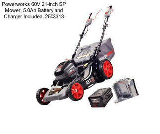 Powerworks 60V 21-inch SP Mower, 5.0Ah Battery and Charger Included, 2503313