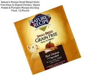 Nature\'s Recipe Small Breed Grain Free Easy to Digest Chicken, Sweet Potato & Pumpkin Recipe Dry Dog Food, 12-Pound