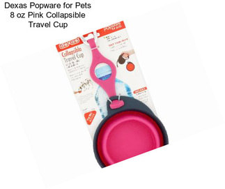 Dexas Popware for Pets 8 oz Pink Collapsible Travel Cup