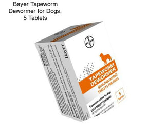 Bayer Tapeworm Dewormer for Dogs, 5 Tablets