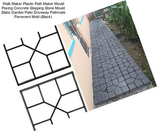 Walk Maker Plastic Path Maker Mould Paving Concrete Stepping Stone Mould Slabs Garden Patio Driveway Pathmate Pavement Mold (Black)