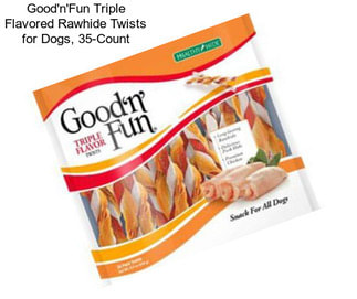 Good\'n\'Fun Triple Flavored Rawhide Twists for Dogs, 35-Count