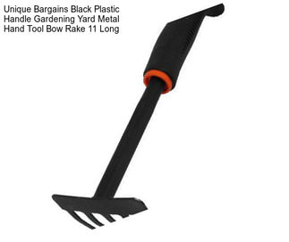 Unique Bargains Black Plastic Handle Gardening Yard Metal Hand Tool Bow Rake 11\