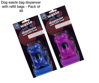 Dog waste bag dispenser with refill bags - Pack of 48