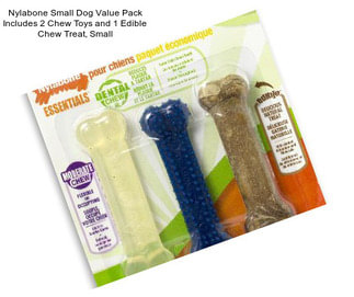 Nylabone Small Dog Value Pack Includes 2 Chew Toys and 1 Edible Chew Treat, Small