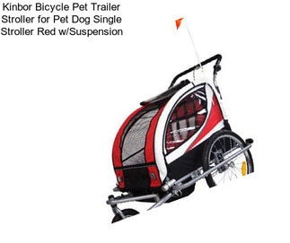 Kinbor Bicycle Pet Trailer Stroller for Pet Dog Single Stroller Red w/Suspension