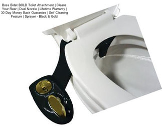Boss Bidet BOLD Toilet Attachment | Cleans Your Rear | Dual Nozzle | Lifetime Warranty | 30 Day Money Back Guarantee | Self Cleaning Feature | Sprayer - Black & Gold