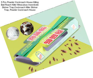 5 Pcs Powder Cockroach House Killing Bait Roach Killer Miraculous Insecticide Sticker Trap,Cockroach Killer Sticker Trap, Powder Cockroach House