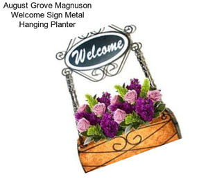 August Grove Magnuson Welcome Sign Metal Hanging Planter