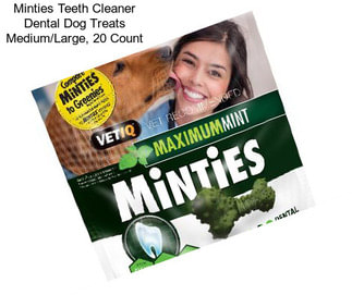 Minties Teeth Cleaner Dental Dog Treats Medium/Large, 20 Count