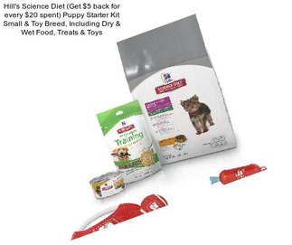Hill\'s Science Diet (Get $5 back for every $20 spent) Puppy Starter Kit Small & Toy Breed, Including Dry & Wet Food, Treats & Toys