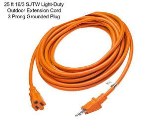 25 ft 16/3 SJTW Light-Duty Outdoor Extension Cord 3 Prong Grounded Plug