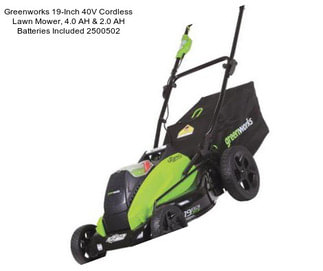 Greenworks 19-Inch 40V Cordless Lawn Mower, 4.0 AH & 2.0 AH Batteries Included 2500502