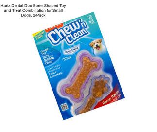 Hartz Dental Duo Bone-Shaped Toy and Treat Combination for Small Dogs, 2-Pack