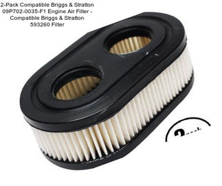 2-Pack Compatible Briggs & Stratton 09P702-0035-F1 Engine Air Filter - Compatible Briggs & Stratton 593260 Filter