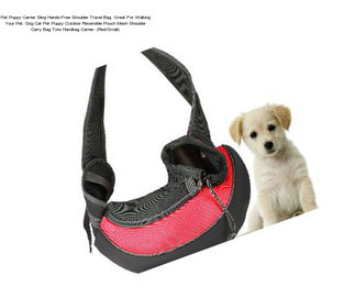 Pet Puppy Carrier Sling Hands-Free Shoulder Travel Bag. Great For Walking Your Pet. Dog Cat Pet Puppy Outdoor Reversible Pouch Mesh Shoulder Carry Bag Tote Handbag Carrier- (Red/Small)