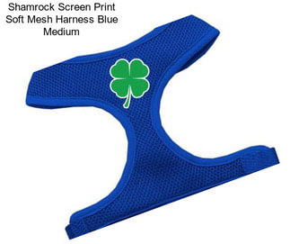 Shamrock Screen Print Soft Mesh Harness Blue Medium