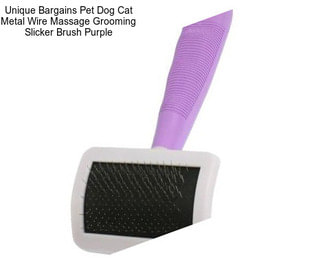 Unique Bargains Pet Dog Cat Metal Wire Massage Grooming Slicker Brush Purple