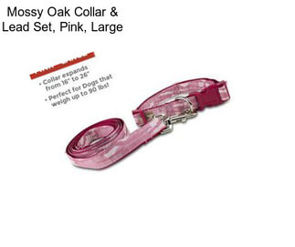 Mossy Oak Collar & Lead Set, Pink, Large