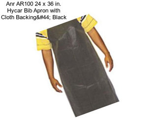 Anr AR100 24 x 36 in. Hycar Bib Apron with Cloth Backing, Black