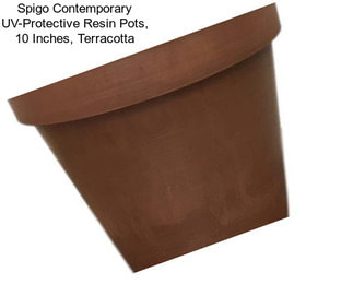 Spigo Contemporary UV-Protective Resin Pots, 10 Inches, Terracotta