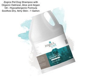 Zogics Pet Dog Shampoo with Organic Oatmeal, Aloe and Argan Oil - Hypoallergenic Formula Soothes Dry, Itchy Skin - 1 Gallon