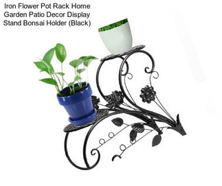 Iron Flower Pot Rack Home Garden Patio Decor Display Stand Bonsai Holder (Black)