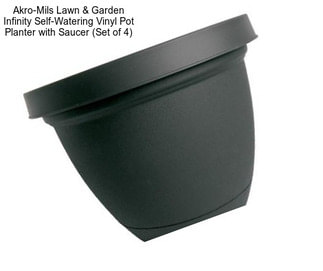 Akro-Mils Lawn & Garden Infinity Self-Watering Vinyl Pot Planter with Saucer (Set of 4)