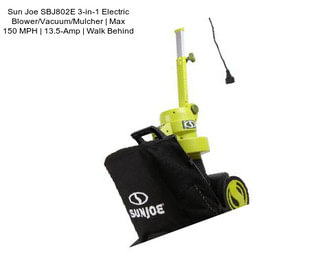 Sun Joe SBJ802E 3-in-1 Electric Blower/Vacuum/Mulcher | Max 150 MPH | 13.5-Amp | Walk Behind