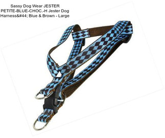 Sassy Dog Wear JESTER PETITE-BLUE-CHOC.-H Jester Dog Harness, Blue & Brown - Large