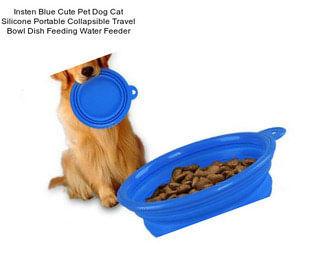 Insten Blue Cute Pet Dog Cat Silicone Portable Collapsible Travel Bowl Dish Feeding Water Feeder