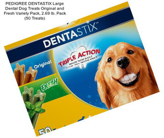 PEDIGREE DENTASTIX Large Dental Dog Treats Original and Fresh Variety Pack, 2.69 lb. Pack (50 Treats)