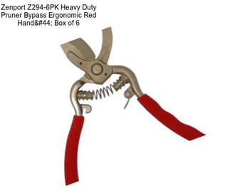 Zenport Z294-6PK Heavy Duty Pruner Bypass Ergonomic Red Hand, Box of 6