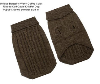 Unique Bargains Warm Coffee Color Ribbed Cuff Cable Knit Pet Dog Puppy Clothes Sweater Size  M