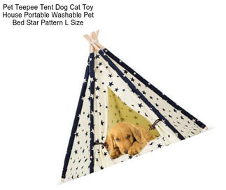 Pet Teepee Tent Dog Cat Toy House Portable Washable Pet Bed Star Pattern L Size