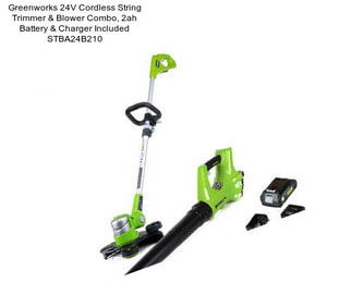 Greenworks 24V Cordless String Trimmer & Blower Combo, 2ah Battery & Charger Included STBA24B210