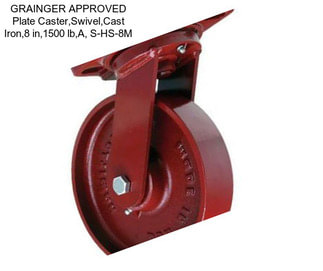 GRAINGER APPROVED Plate Caster,Swivel,Cast Iron,8 in,1500 lb,A, S-HS-8M