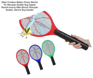 Dilwe Cordless Battery Power Electric Fly Mosquito Swatter Bug Zapper Racket insects Killer,Electric Mosquito Swatter, Electric Bug Swatter