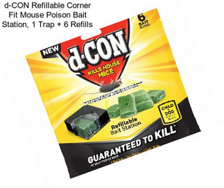 D-CON Refillable Corner Fit Mouse Poison Bait Station, 1 Trap + 6 Refills