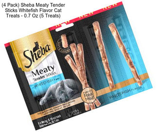 (4 Pack) Sheba Meaty Tender Sticks Whitefish Flavor Cat Treats - 0.7 Oz (5 Treats)