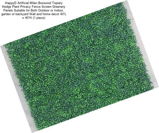 HappyD Artificial Milan Boxwood Topiary Hedge Plant Privacy Fence Screen Greenery Panels Suitable for Both Outdoor or Indoor, garden or backyard Wall and home decor 40”L x 40”H (1 piece)