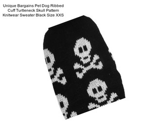 Unique Bargains Pet Dog Ribbed Cuff Turtleneck Skull Pattern Knitwear Sweater Black Size XXS