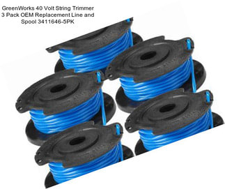 GreenWorks 40 Volt String Trimmer 3 Pack OEM Replacement Line and Spool 3411646-5PK