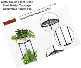 Metal Round Plant Stand Shelf Holder Two-layer Decorative Flower Pot