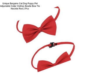 Unique Bargains Cat Dog Puppy Pet Adjustable Collar Clothes Bowtie Bow Tie Necktie Red 2 Pcs