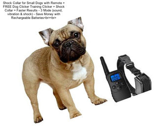 Shock Collar for Small Dogs with Remote + FREE Dog Clicker Training Clicker + Shock Collar = Faster Results - 3 Mode (sound, vibration & shock) - Save Money with Rechargeable Batteries<br><br>